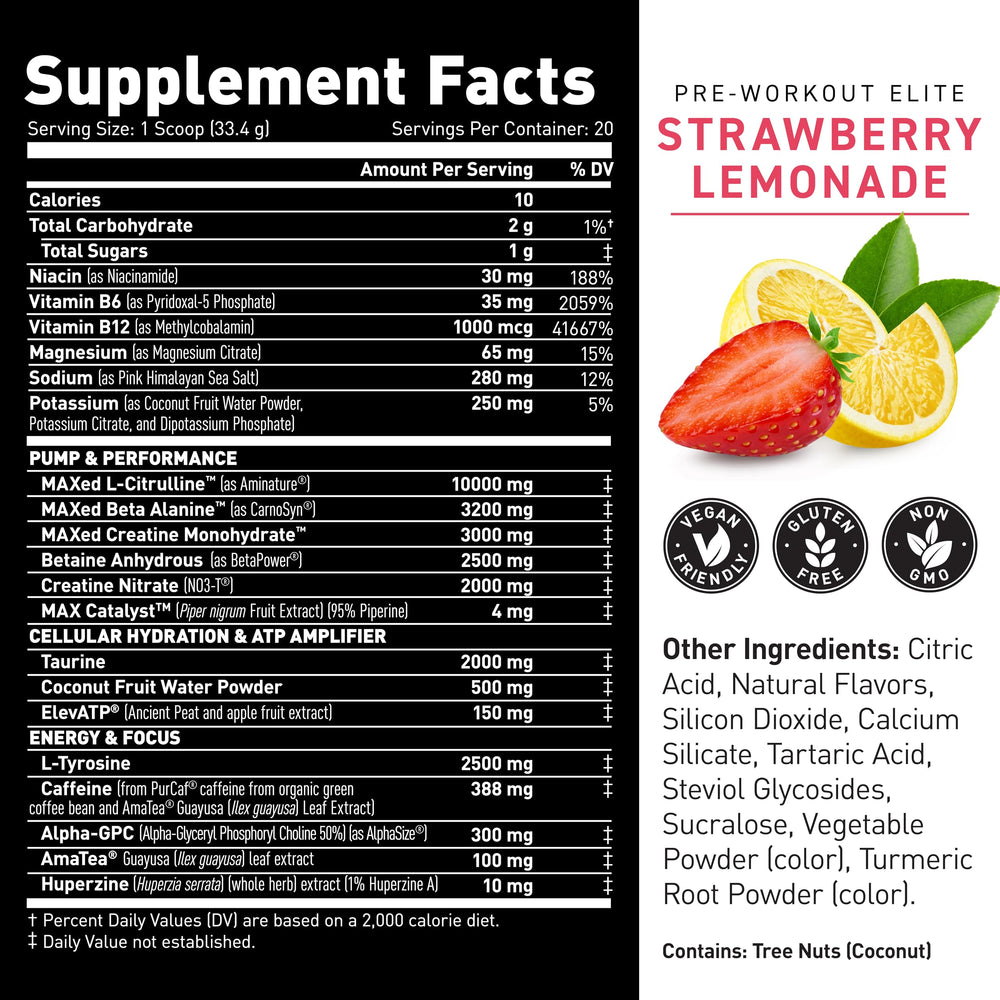 Kaged Pre Workout Elite L‑Citrulline panel supports endurance and pumps during training.