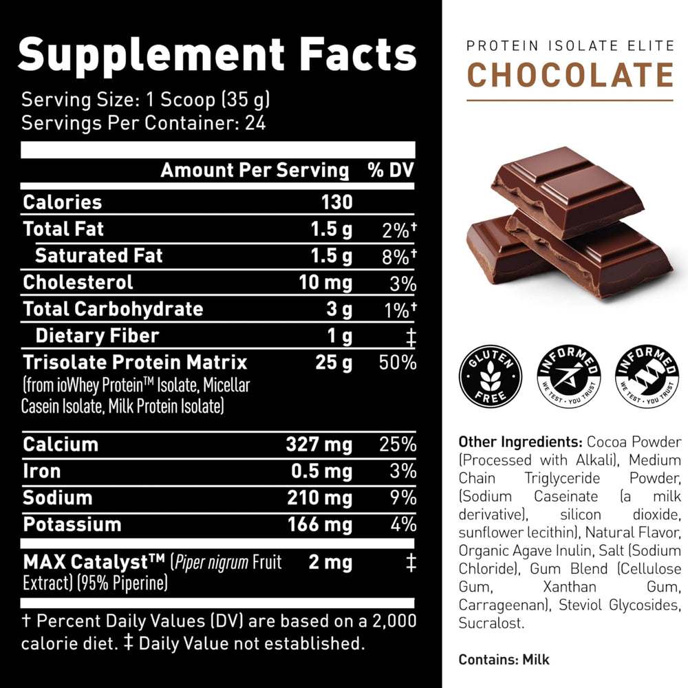 Kaged Protein Elite casein ingredient close-up highlighting slow-release amino acids