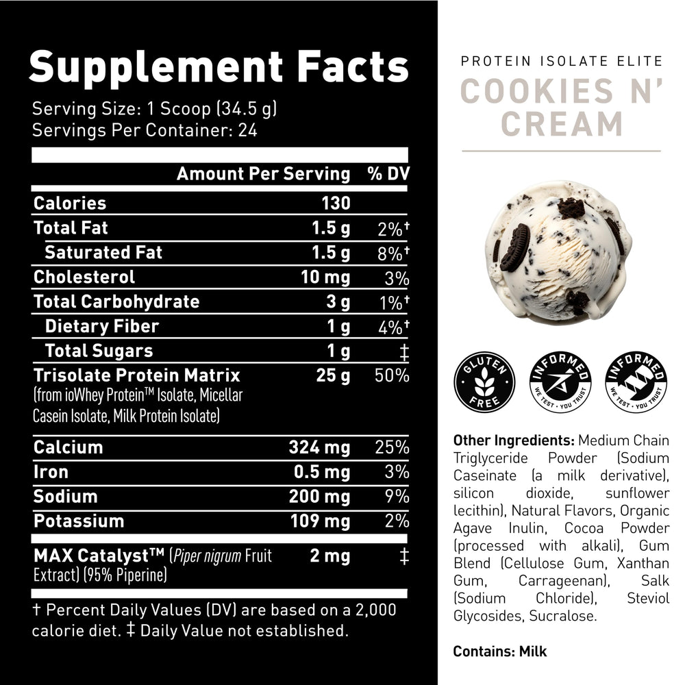 Kaged Whey Protein Isolate Elite flavor close-up showing creamy texture