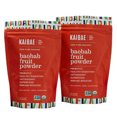 KAIBAE Baobab powder bottle for gut-friendly smoothies.