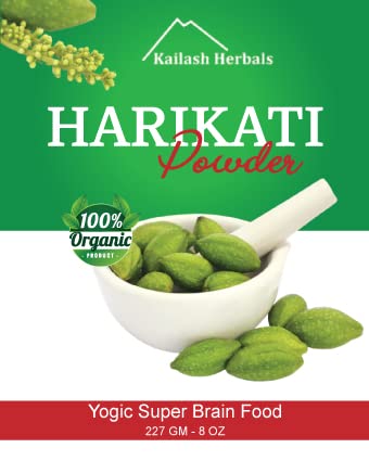 Close-up of Haritaki powder texture showing organic grind.