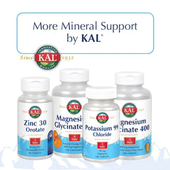 KAL Calcium Plus bottle on counter conveys convenient 200-count supply