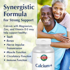 KAL Calcium Plus label closeup shows calcium, magnesium, D3 and zinc