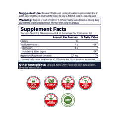 KAL Calming Magnesium Powder cherry flavor with convenient scoop supports easy daily use