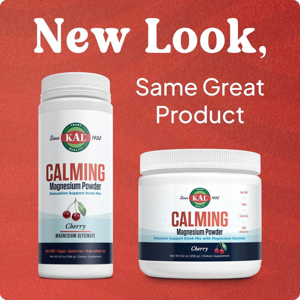 KAL Calming Magnesium Powder cherry flavor blends easily in water for a soothing routine