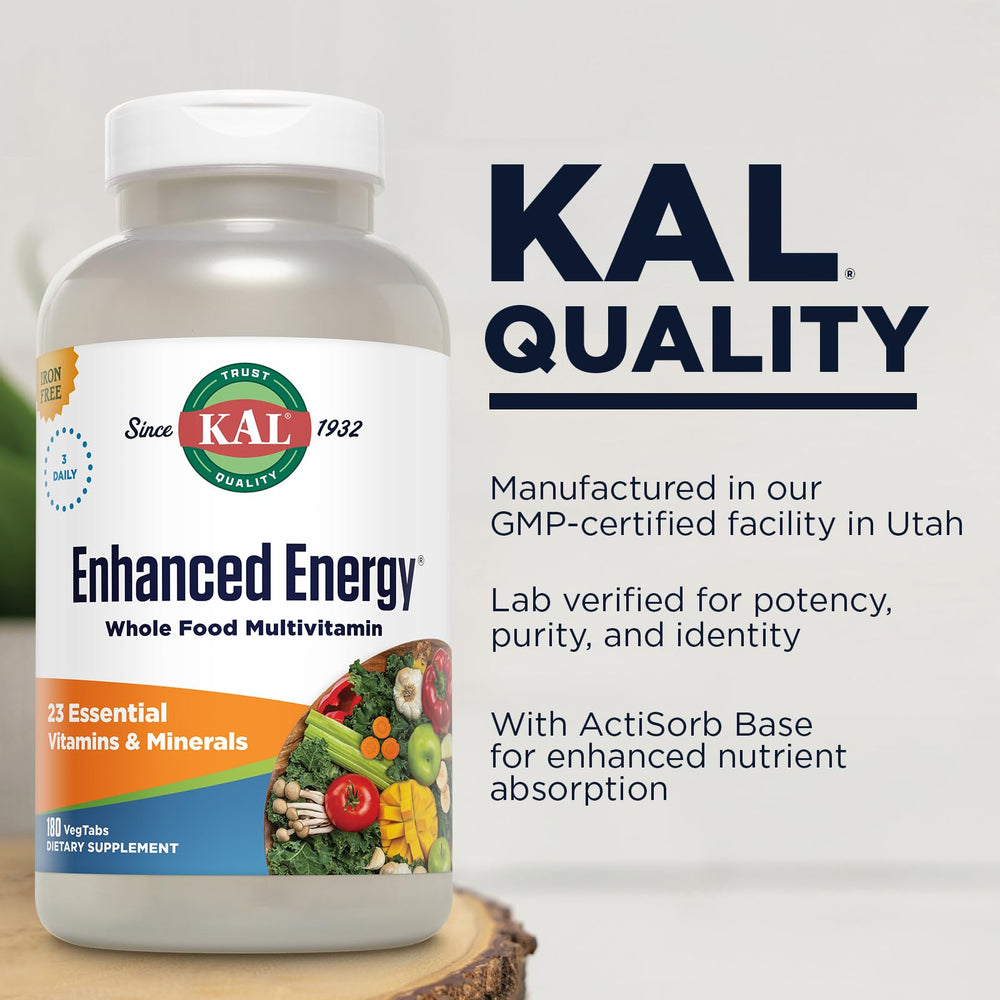 KAL Enhanced Energy digestive enzymes spotlight for digestion support.