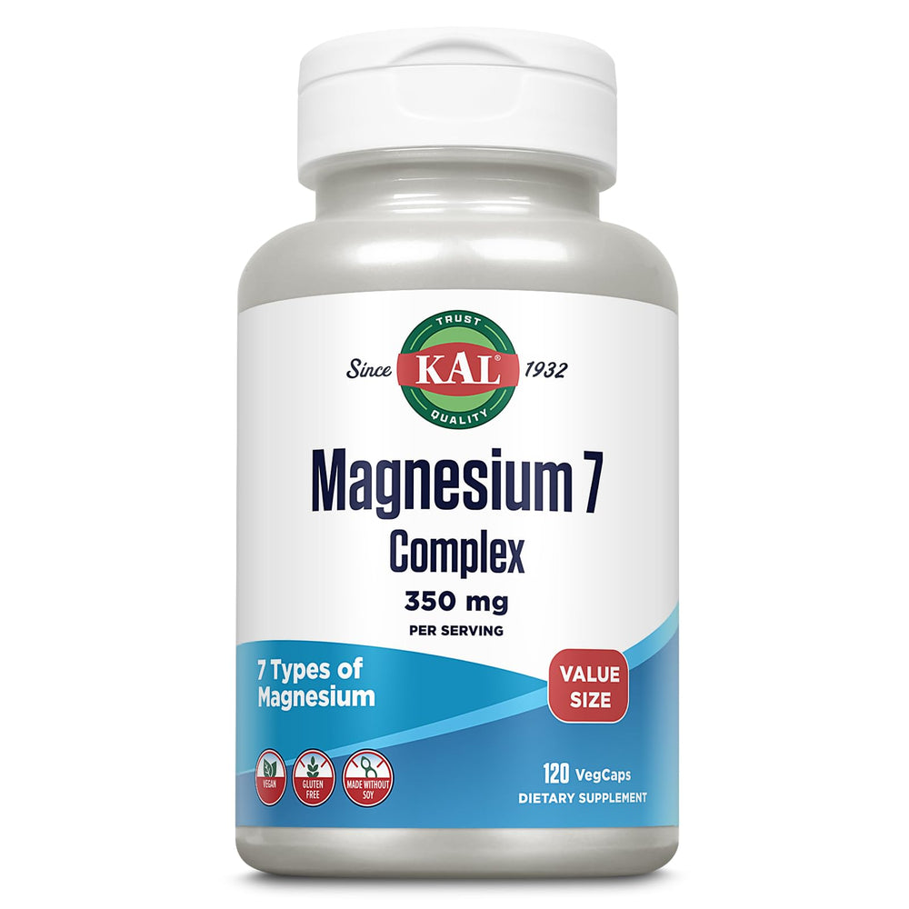 KAL Magnesium Complex 7 bottle shown for calm and overall wellness.