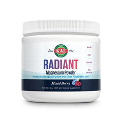 KAL Radiant Magnesium Powder mixed berry bottle for daily wellness and hydration.