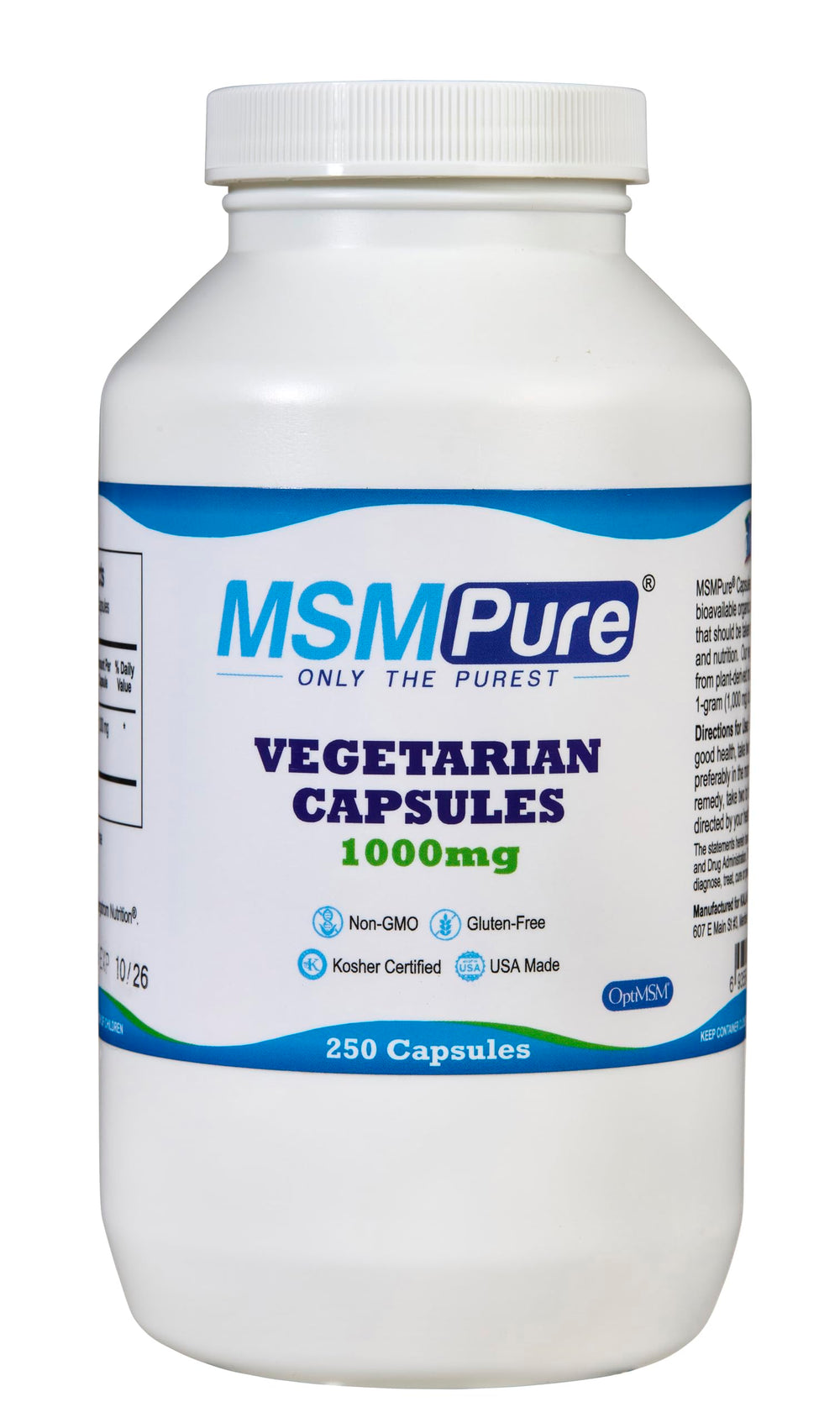 KALA HEALTH MSMPure bottle pour shows easy dosing for daily active use