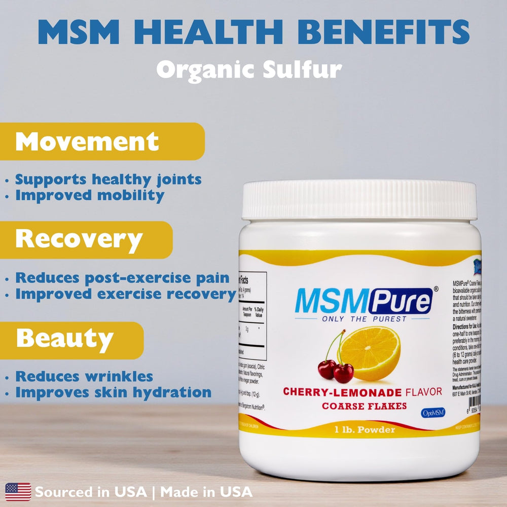 Dissolving MSMPure cherry lemonade powder in water for smooth mixing