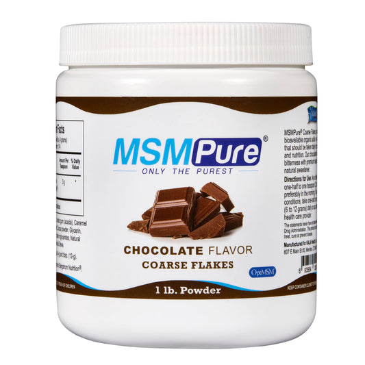 KALA HEALTH MSMPure chocolate flakes bottle demonstrates convenient daily joint support