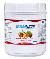 Kala Health MSMPure Fruit Punch flakes in bottle for easy daily dosing.