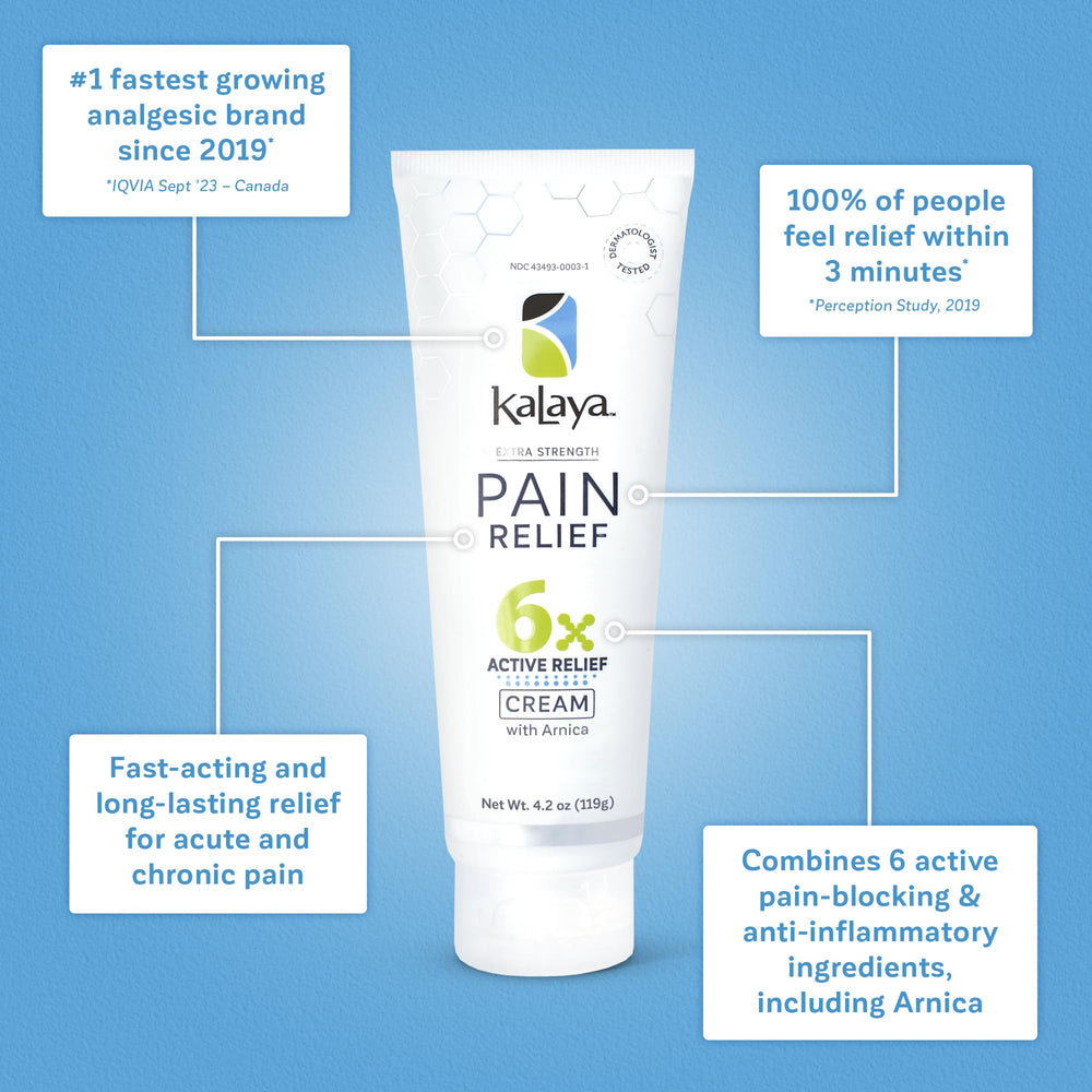 Kalaya non-greasy pain relief cream ideal for everyday skin comfort.