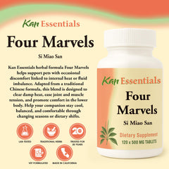 Close-up of Kan Herb Four Marvels tablets for easy daily use