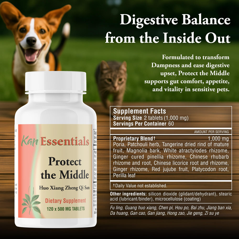 Kan Herbs Protect The Middle label showcasing traditional Chinese herbal blend