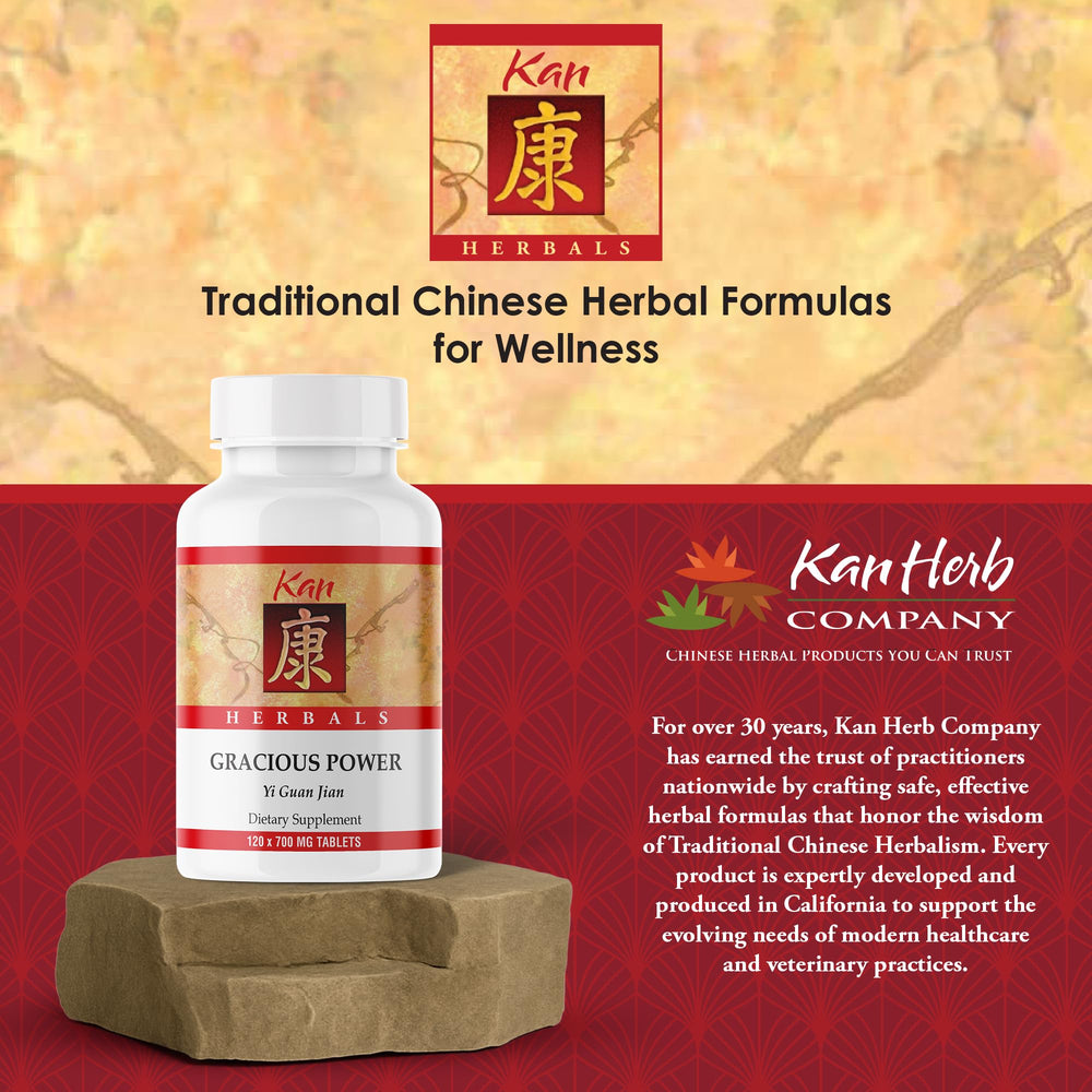 Kan Herbals Gracious Power packaging showcases California-made quality and herbal tradition.