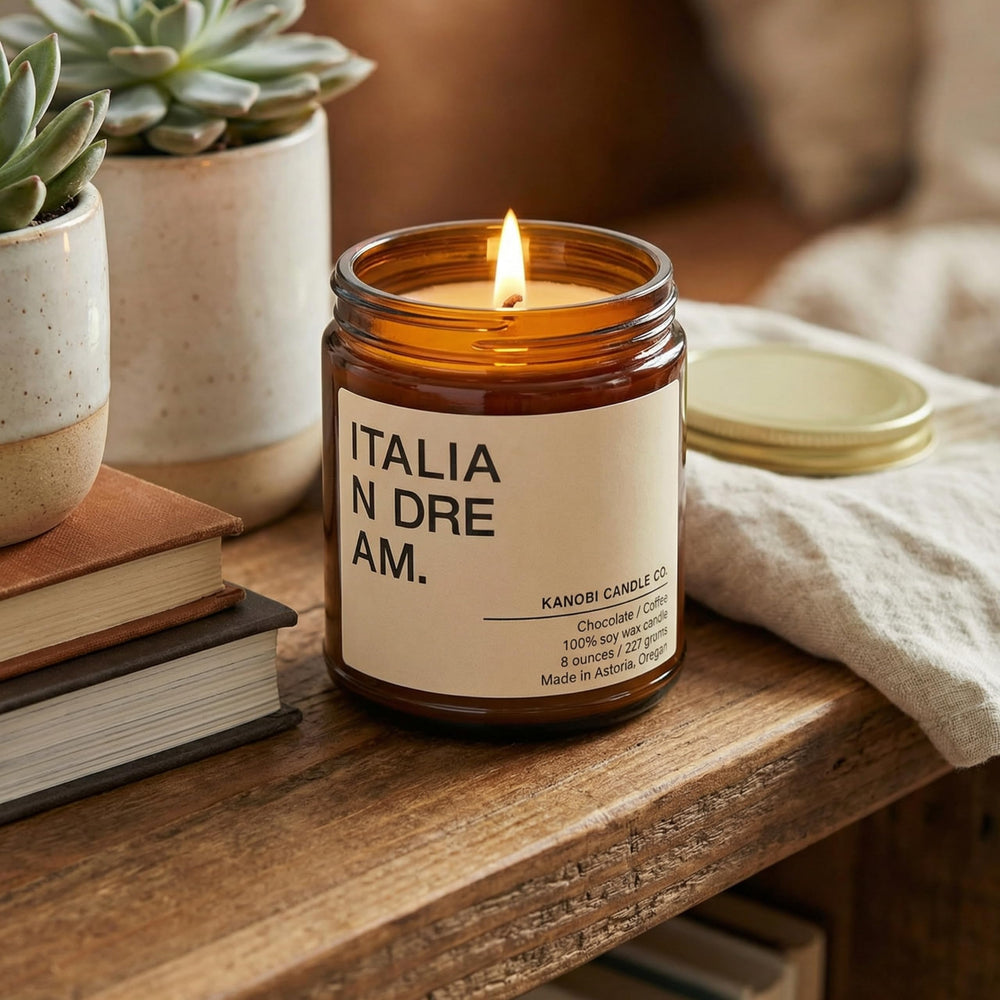 Kanobi Candle Co. hand-poured in Astoria Oregon reflecting artisan quality.