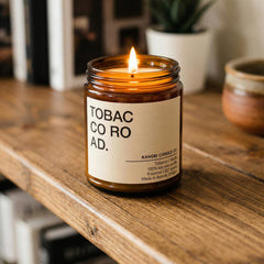 Kanobi Candle Co. Tobacco & Vanilla hand-poured batch emphasizes small-batch quality