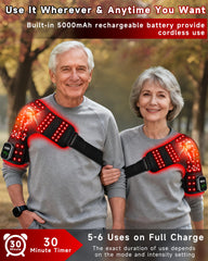 Adjustable elastic straps fit chest 32–48 inches securely.