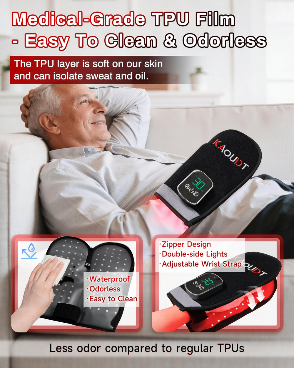 Kaoudt cordless red light glove ready for portable use anywhere