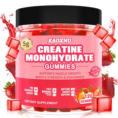 KAOXNU Creatine Monohydrate Gummies bottle for convenient daily performance support