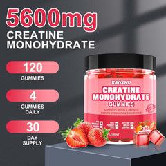 KAOXNU Creatine Monohydrate Gummies close-up showing tasty, sugar-free formula
