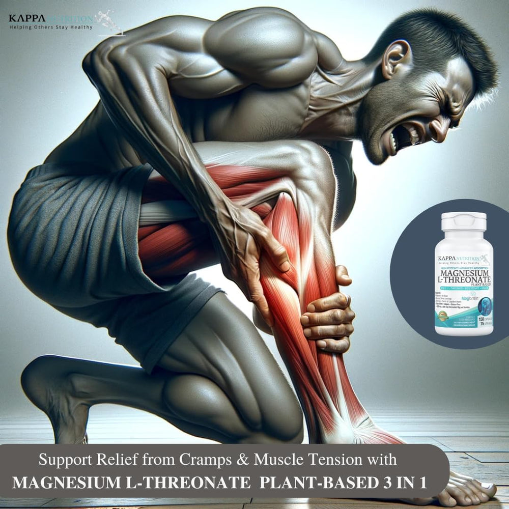Kappa Nutrition MagBrain with foods suggesting bone and heart wellness.