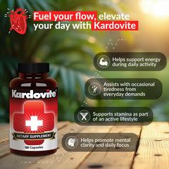 Kardovite label close-up highlighting the herbal blend for circulation