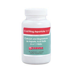 Karuna Cal/Mag Aspartate 1:1 90 Caps bottle showing balanced minerals for daily support