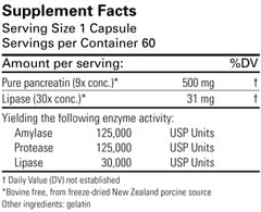 Karuna PancreMax 60C capsules poured for daily digestive support