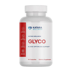 Katara Wellness Glyco bottle front view, convenient daily capsules.