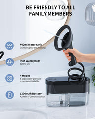 KAUGIC four-modes cleaning system demonstrates soft to strong pressure options.