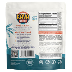 Kava Krave sachet opened showing ready-to-mix powder for quick hydration.