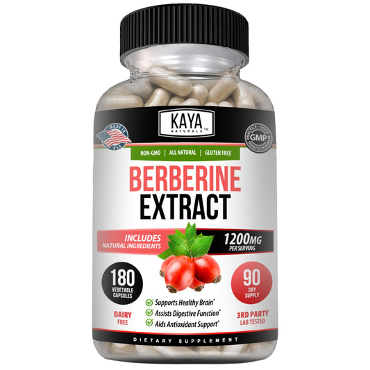 Kaya Naturals Berberine HCL bottle front for immune support.