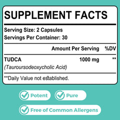 Kayseari TudCA packaging shows 120 veggie capsules for a complete supply