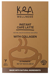 Kea Wellness liquid instant cafe latte collagen packets for a convenient daily boost.