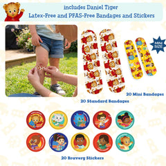 Close-up of Daniel Tiger design on KeepGoing kit for reassurance