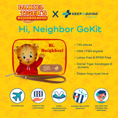 KEEP>GOING Daniel Tiger design in kid-friendly kit boosts calm during boo-boos.