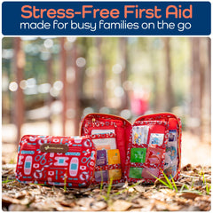 KEEP>GOING baby and family friendly first aid kit for travel.