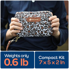 KEEP>GOING kit in purse for discreet, ready-to-use first aid.
