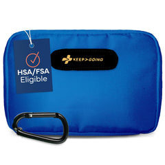 KEEP>GOING travel first aid kit case, organized for on-the-go emergencies.
