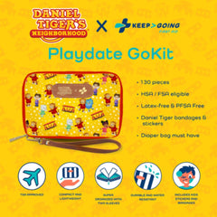 KEEP>GOING TSA-approved travel kit ready for flights and road trips.
