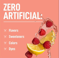 Keppi electrolytes powder raspberry lemonade label closeup showing ingredients