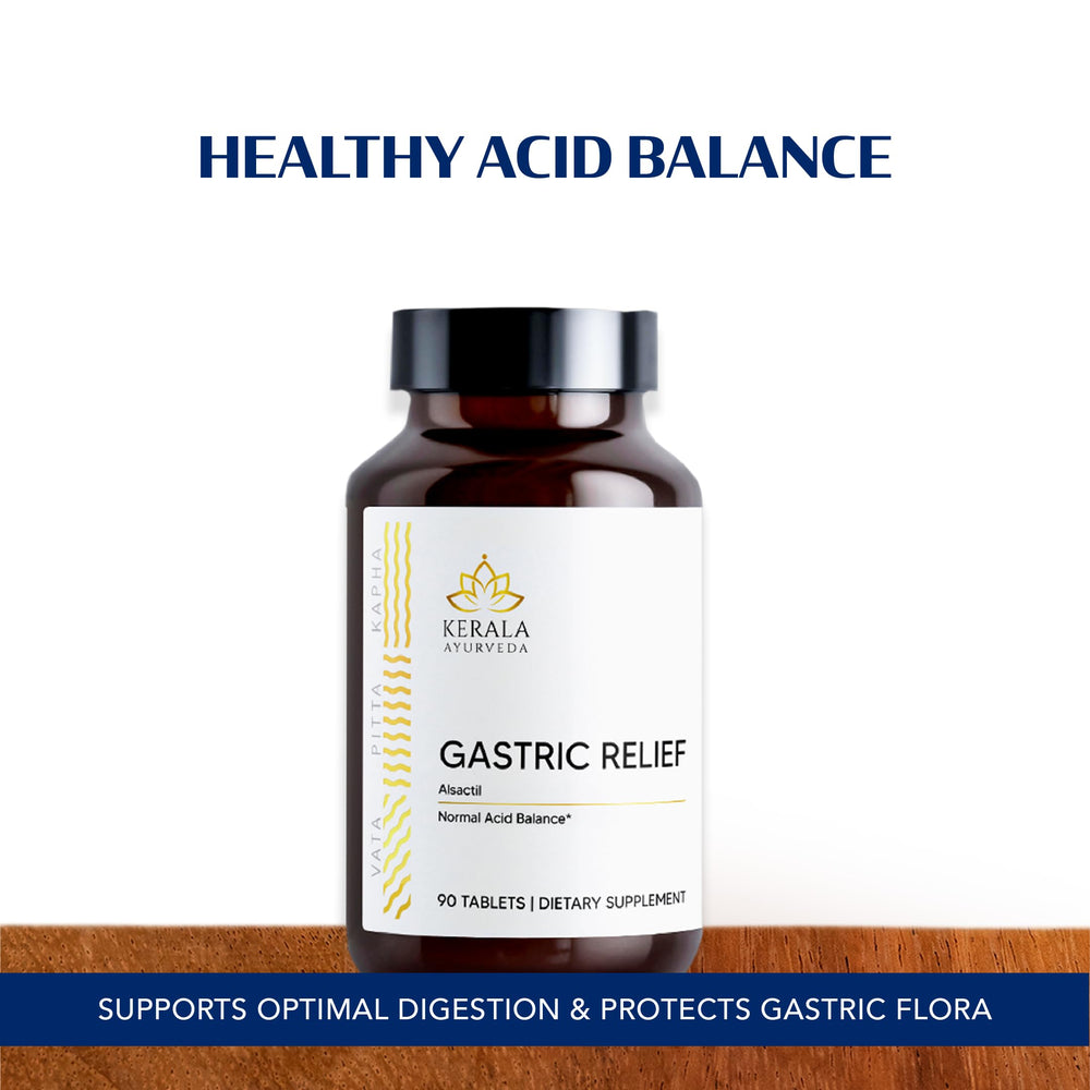 Close-up of Gastric Relief capsules highlighting herbal blend for gut comfort