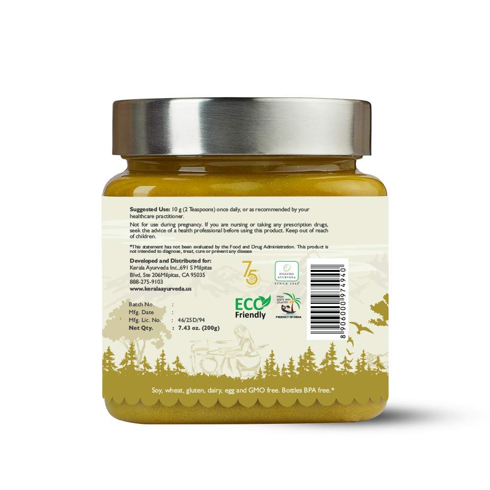 Herbal ingredient close-up of Kalyanaka Ghritham in ghee base.