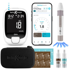 Keto-Mojo GK+ starter kit laid out for immediate use