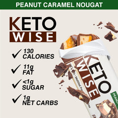 Keto Wise Fat Bombs ingredients with MCT oil visible on label.