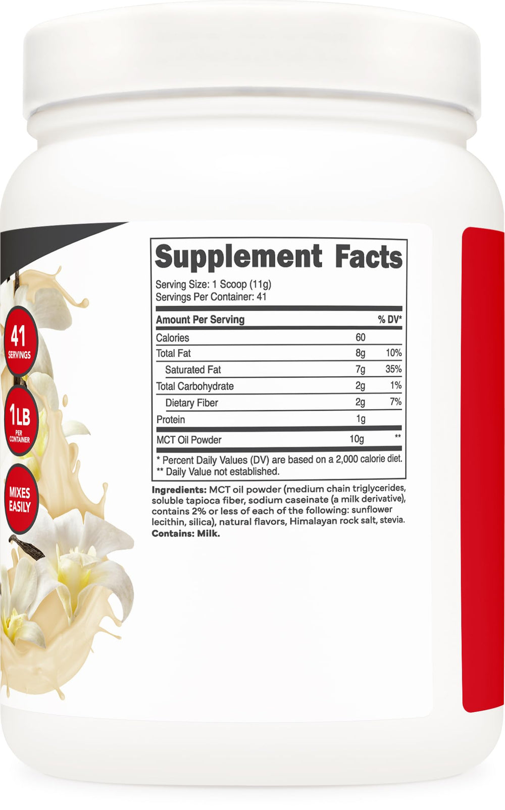Ketologic Hazelnut Cream MCT powder blends into keto shakes smoothly
