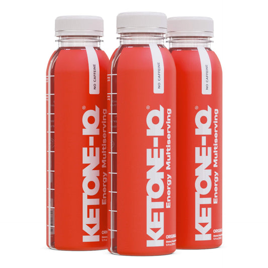 Ketone-IQ bottle showing 10 g ketones per serving for clean energy