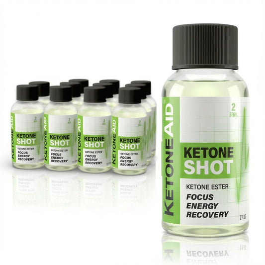 KetoneAid Ketone Shot bottle showing 5 g ester energy for performance.